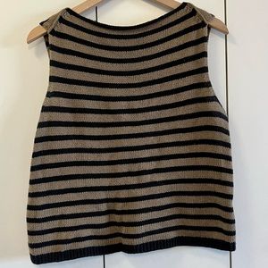 Vince Knit Tank in olive & black sz Md